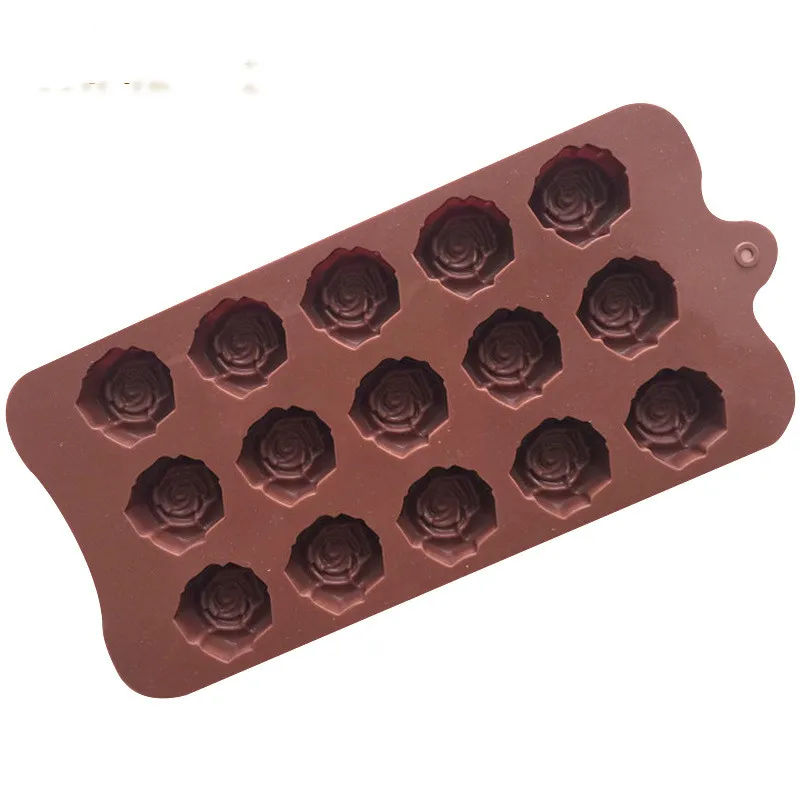 HMROVOOM 15 solid Rose Chocolate Mould handmade soap Mold Jelly Mould Ice Grid