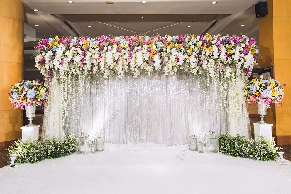 Wedding Stage Ceremony Photocall Flower Shed Male Lead Heroine Photography Backdrops Photography Backgrounds for Photo Studio