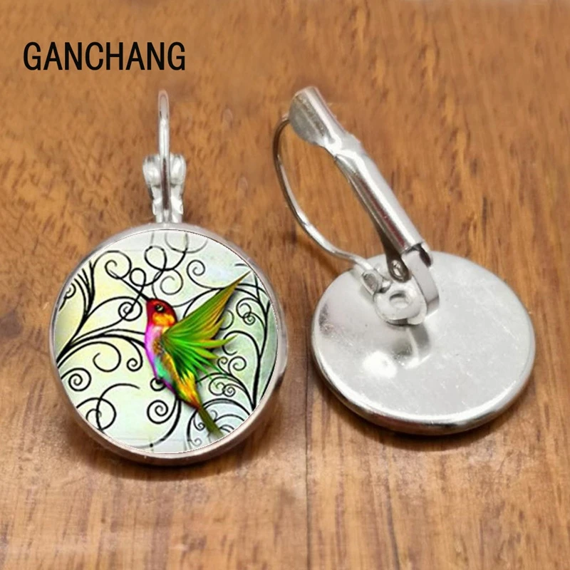 Earrings hummingbird cabochon earrings jewelry, the last gift earrings