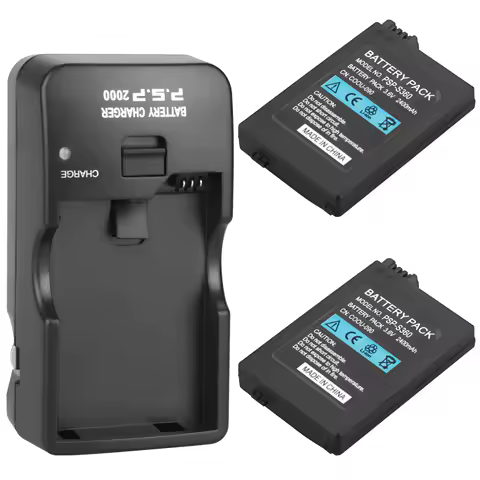 2Pcs Suitable for Sony PSP2000 PSP3000 PSP 2000 PSP 3000 2400mAh Replacement Battery For PlayStation Portable Controller and Ch