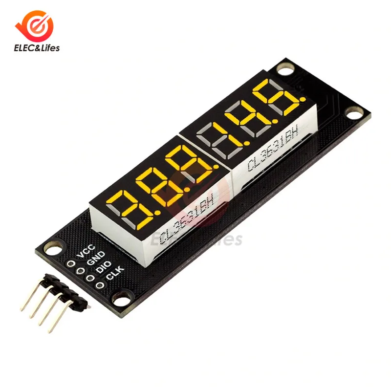 TM1637 6 بت 0.36 "شاشة LED رقمية وحدة ل اردوينو 7 قطعة 0.36 بوصة 5 فولت عشرية ساعة الأحمر الأنود أنبوب مزدوج نقطة وحدة