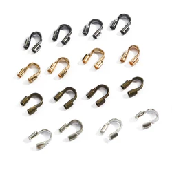 100pcs 4x4mm Wire Protectors Wire Guard Guardian Protectors loops U Shape Accessories Clasps Connector For Jewelry Making