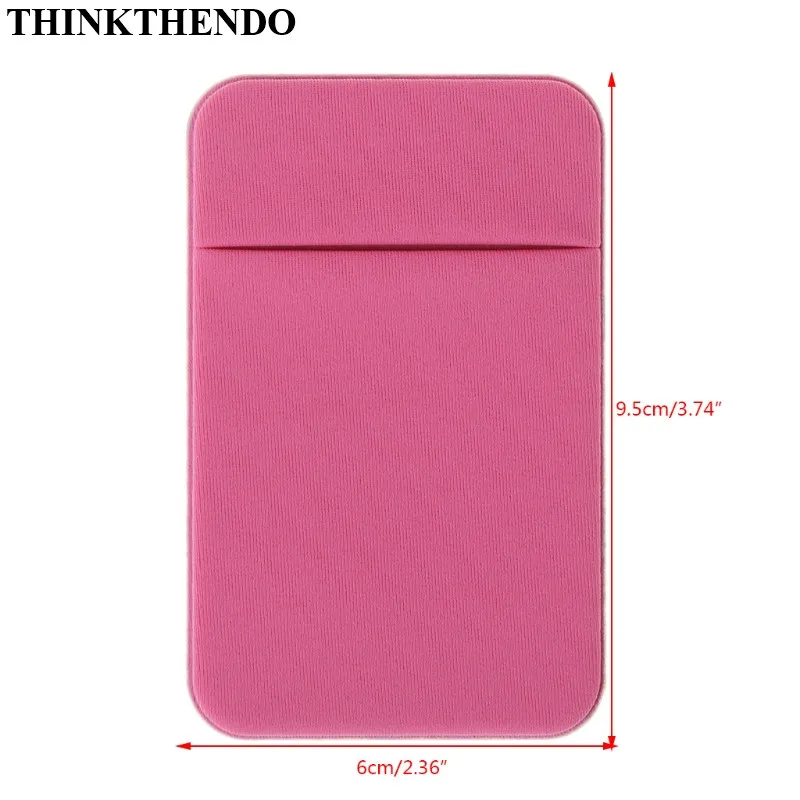 Mobile Phone Credit Card Wallet Holder Pocket Stick-On Adhesive Elastic Tool