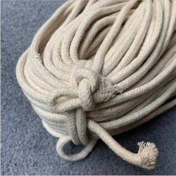 Corda di cotone solido bianco naturale, bandiera, coulisse tessuta arazzo Seil, cordoncino tondo, corda intarsiata