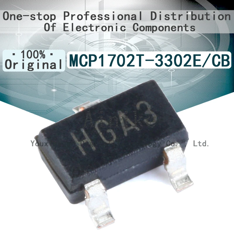 10/Buah MCP1702 Baru Asli MCP1702T-3302E/CB SOT-23 3.3V Kode HGA3 Chip IC Regulator Putus Sekolah Rendah