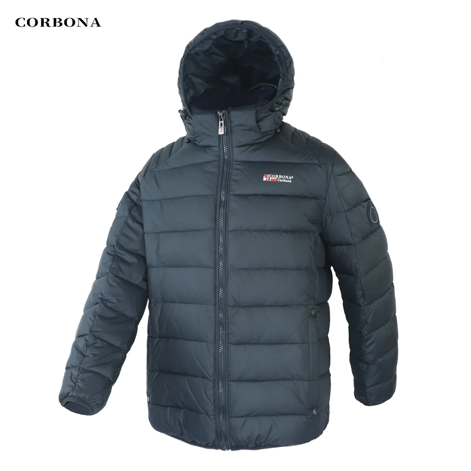 CORBONA 2024 New Arrival Mens Winter Coat Oversize Windproof Male Long Jacket Business Casual High Quality Cotton Hooded Parka