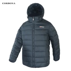 CORBONA 2024 nuovo arrivo cappotto invernale da uomo Oversize giacca lunga da uomo antivento Business Casual Parka con cappuccio in cotone di alta qualità