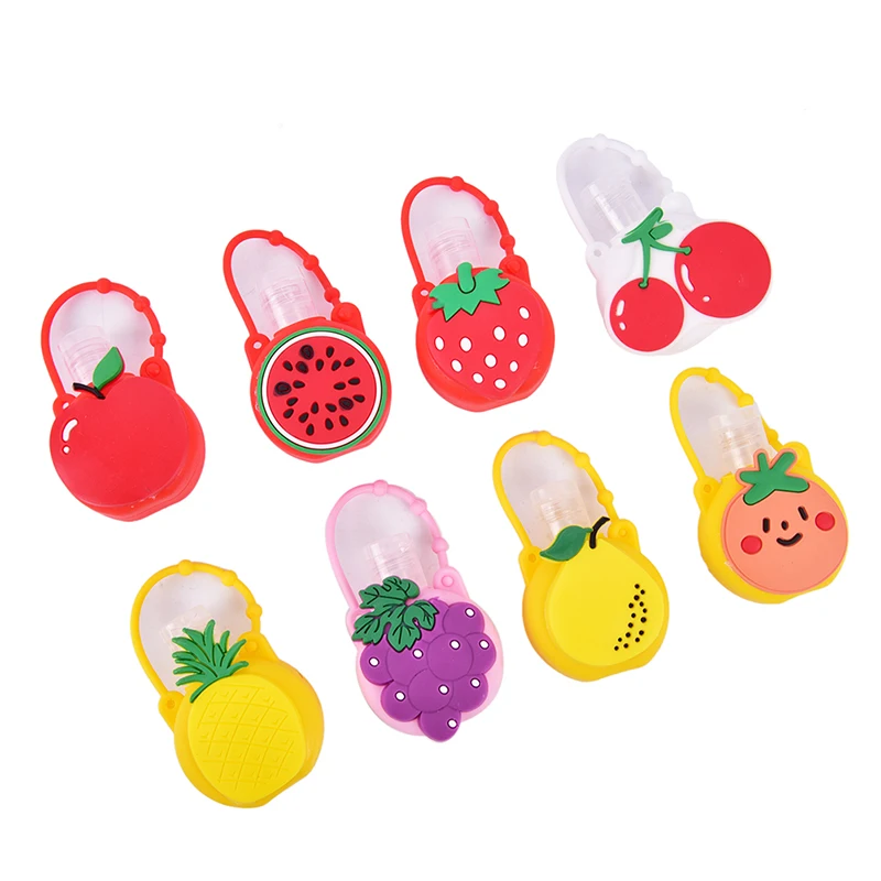 1PCS 30ml Fruit Silicone Mini Hand Sanitizer Hand Gel Holder Portable Safe Gel Holder Travel Shampoo Soap Dispenser Bottle