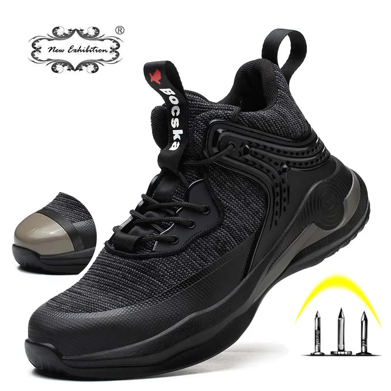 

Мужские рабочие ботинки со стальным носком, непробиваемые безопасные кроссовки, Рабочая обувь для взрослых