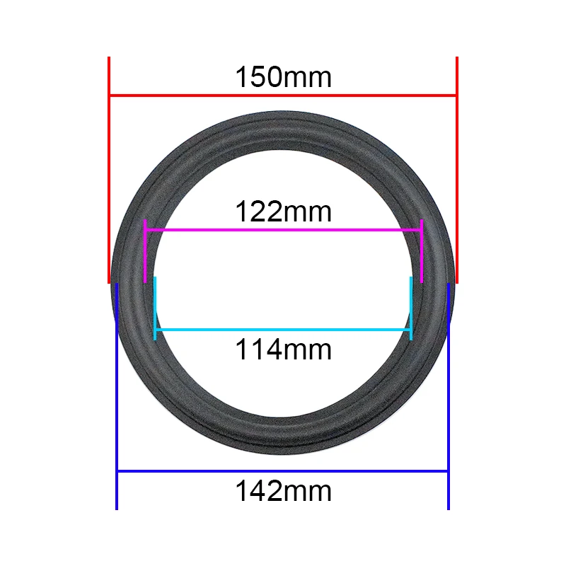 6 inch 150mm Speaker Soft Rubber edge Suspension Surround 6.5 inch repair speaker ring black 142-01