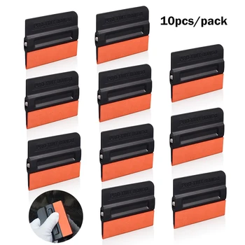 FOSHIO 10pcs Carbon Fiber Film Wrap Suede Felt Edge Magnetic Scraper No-Scratch Car Foil Vinyl Magnet Squeegee Window Tint Tool