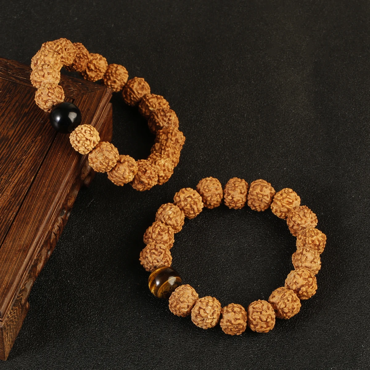 12mm Rudraksha Ethnic Vajra Bodhi Beads Bracelet for Man Meditation Mala Handmade Natural Stone Bangle Prayer Tibetan Buddhism