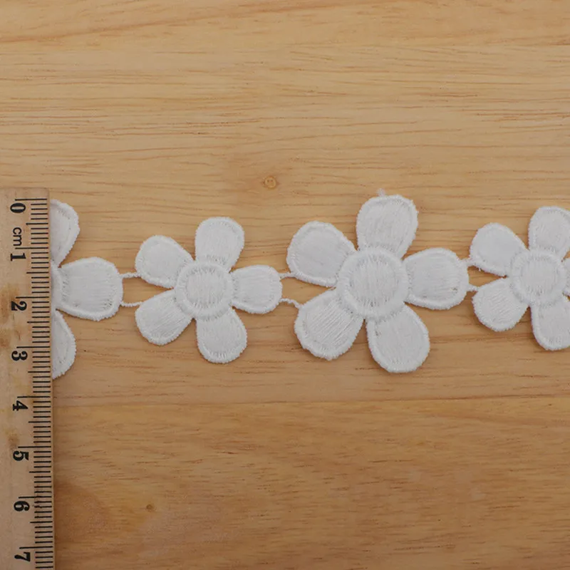 Embroidery Trim High Quality White Hollow Flower Lace Fabric  Handmade Patchwork Ribbon DIY Apparel Sewing Accessories