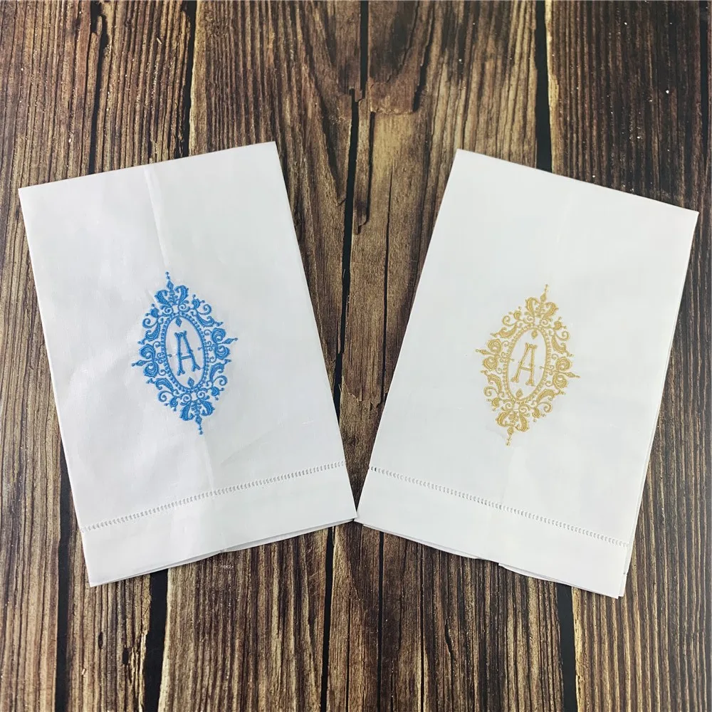 12 PCS Fashion Guest Towels (Letter-A) Monogrammed Tea Towel 14X22-inch Cleaning Cloth Guest Hand Dish Kitchen Bathroom Towel