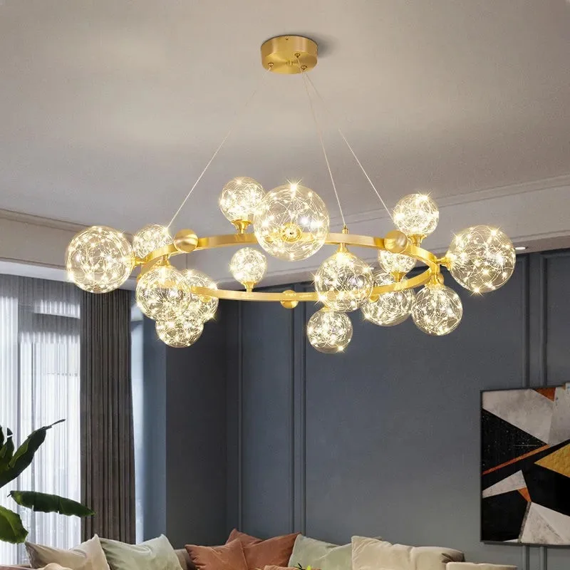 Modern Star Bright LED Chandeliers Parlor Dining Room Hanglamp Warm Romantic Bedroom Bar Atmosphere Decor Pendant Lights Fixture