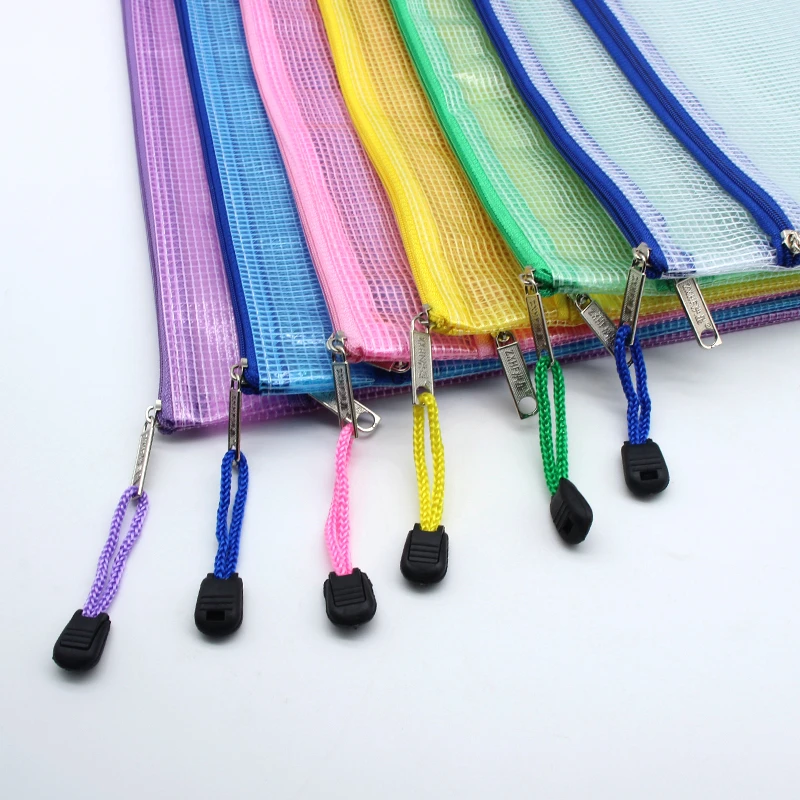 Bolsa de almacenamiento de archivos transparente A4, estuche de lápices de doble capa, PVC, impermeable, con cremallera, almacenamiento de archivos,