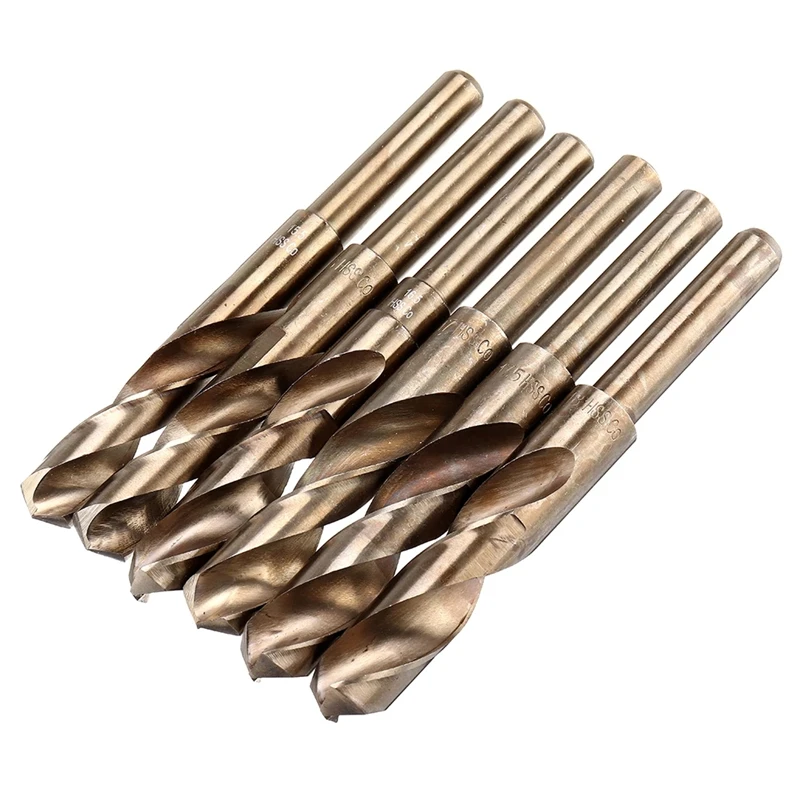 M35 HSS-Co Cobalt Industrial Grade Twist Drill Bit 13.5-30mm 1/2 Inch Reduced Shank Drill Bit For Metal Stainless Steel Drilling