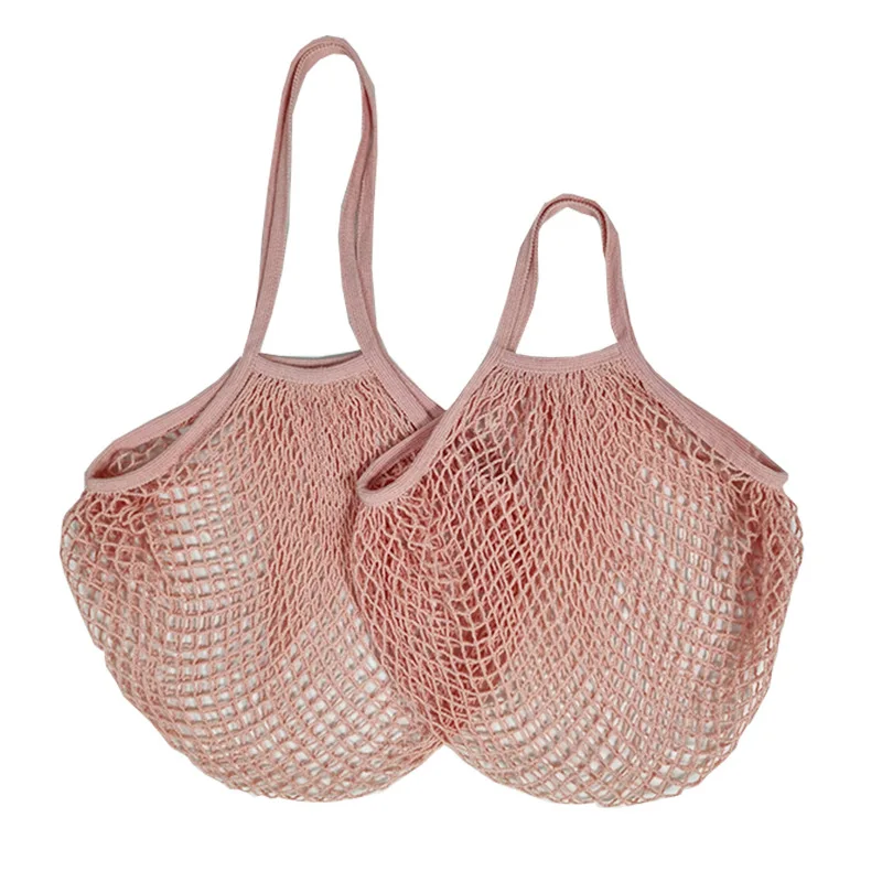 Sacs d'épicerie en maille de coton pour légumes et uits, sac à provisions réutilisable, fourre-tout en filet à poignée courte  15