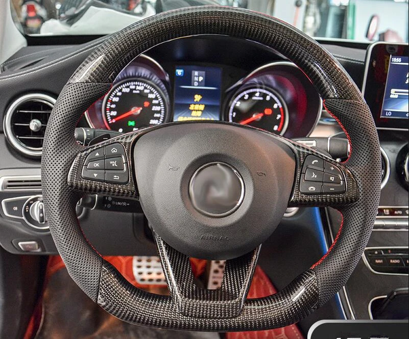 

New Refit High Quality Carbon Fiber Steering Wheel For Mercedes-Benz CLA C E GLC GLE CLASS W117 W205 W213 X253 W166 C117 C292