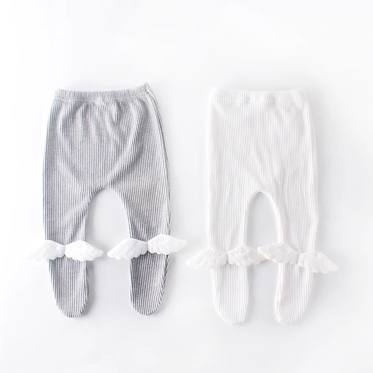 Newborn Unisex Baby Pants 0-3-6-12-18-24M Baby Cotton Trousers Infant Baby Boys Girls Bag Foot Pants Even Socks Baby Leggings