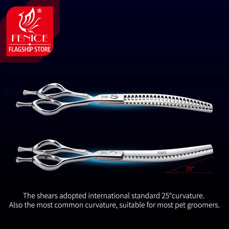 Fenice 7.0/7.5 inch Professional Dog Grooming Shears Curved Thinning Scissors for Trimming JP440C High Quality toilettage chien