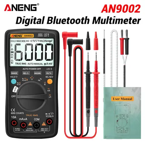 AN9002 Bluetooth Digital Multimeter Auto-Range Professionell 6000 Steg MultimetroTrue RMS AC/DC Ström Spänningstestare 8 best sales Bluetooth-multimeter - №5