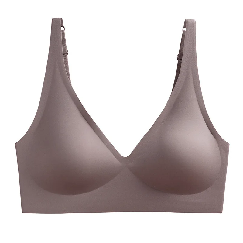 Nahtlose Push-Up-BHs für Damen, Bügelloser BH, V-Ausschnitt, Bralette, herausnehmbare Polster, Sportunterwäsche ohne Spuren, sexy Dessous, S-3XL
