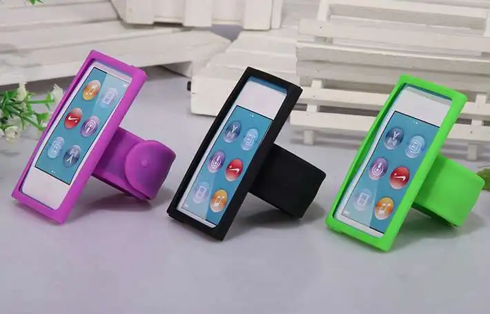 Candy Color Soft Silicone Skin Case Cover for Apple iPod Nano 7 7G 7th 8 8G 8th with Wrist Band