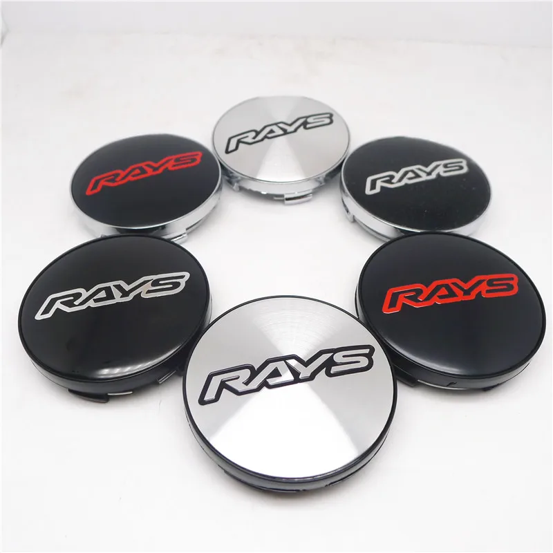 

4pcs 59mm For RAYS Car Wheel Center Hub Cap Cover 56mm Emblem Badge Stickers Auto Styling