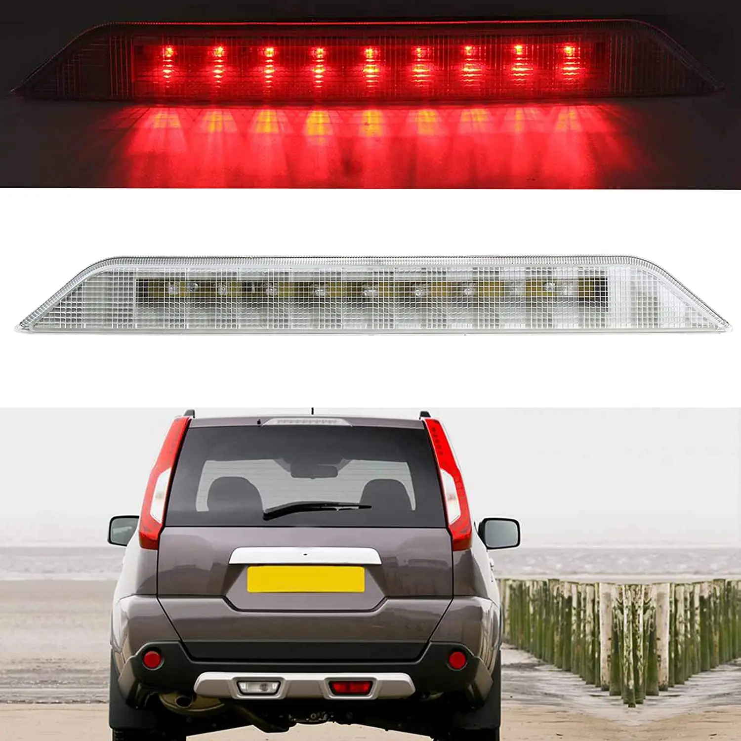 

For Nissan X-trail T31 Xtrail Car High Mount Rear LED 3rd Third Brake Light Stop Lamp TailLight 2008 2009 2010 2011 2012 2013