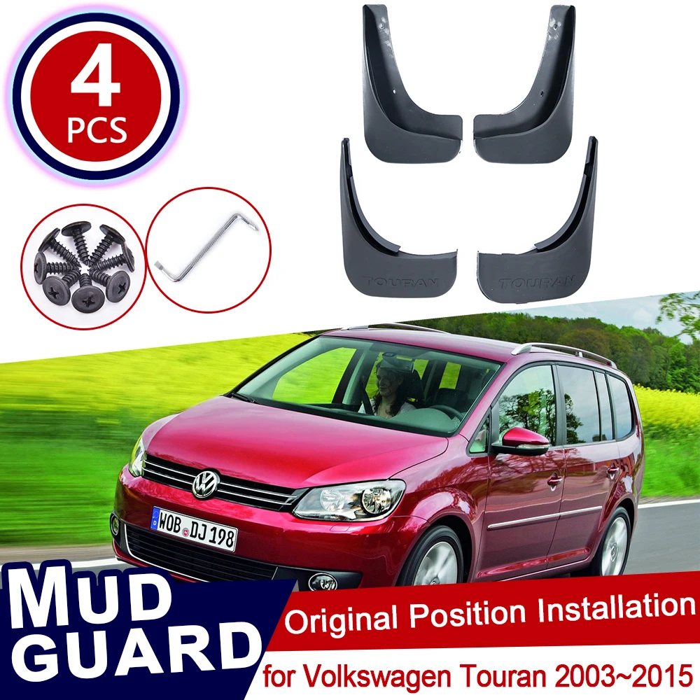 for Volkswagen VW Touran 2003~2015 MK1 Car Mud Flaps Front Rear Mudguard Splash Guards Fender Mudflaps 2010 2011 2012 2013 2014