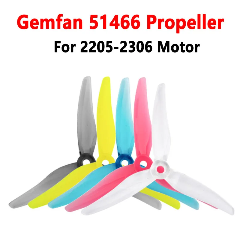 12PCS/24PCS Gemfan 51466 5inch M5 Hole 3-Leaf Propeller Props for RC Racing Drone Aircraft for 2205-2306KV Motor Blade Accessory