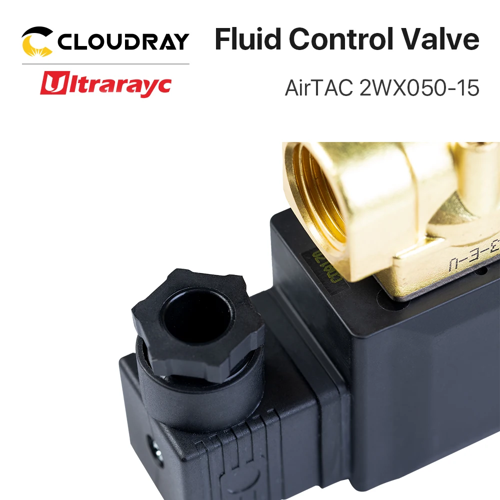 Válvula solenóide pneumática 2wx050-15b 3.0mpa da válvula de água da válvula de controle de fluido de duas vias airtac para o sistema do gás da máquina de corte da fibra
