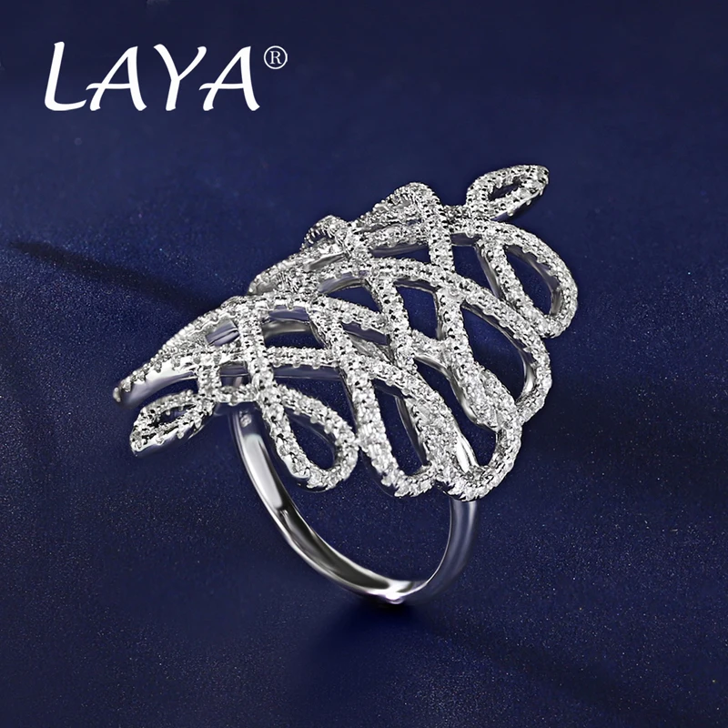 925 Sterling Silver Fashion New Style High Quality Zircon Multi-Line Irregular Design  Ring For Women\'s Wedding Luxury Jewelry