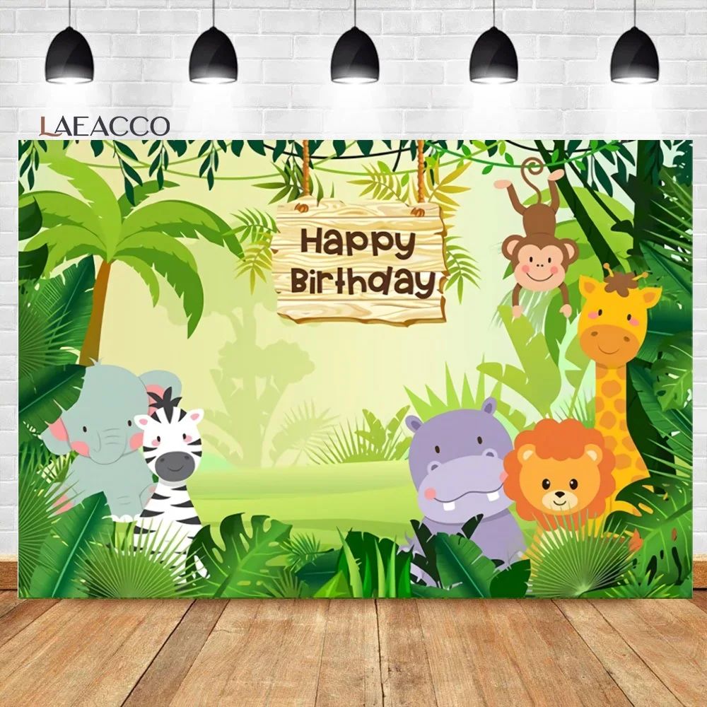 Laeacco-خلفية لأعياد الميلاد بطابع سفاري ، وخلفية للتصوير الفوتوغرافي ، وحفلات استقبال المولود الجديد ، والغابة البرية ، واستوديو الصور