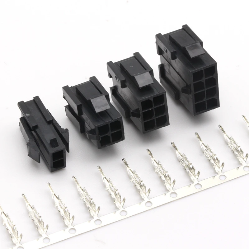 10set Micro-Fit 3.0 3.0mm Pitch Connector Double row Female Housing+Male Terminal 2P 4P 6P 8P - 24Pin Mini 5559/43020 Female She