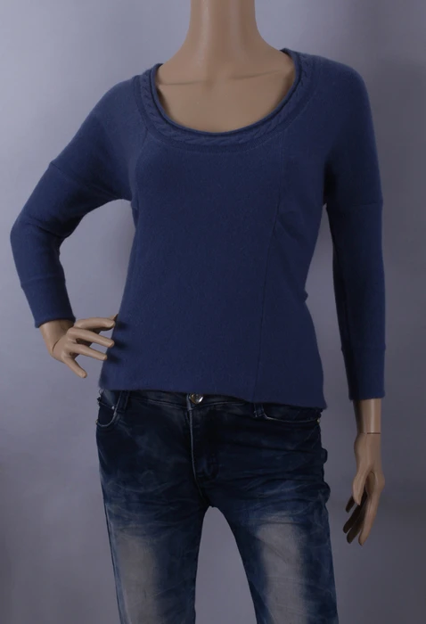 100% Cashmere Sweater Women O-neck Winter Warm Pullover Blue High Quality Broken Size Stock Clearance Big Sale