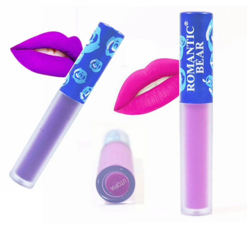 12 Color Matte Liquid Lipstick Waterproof Make Up Long Lasting Purple Pink Red Lip Gloss Nude Mate Lips Stick Liquid Make Up