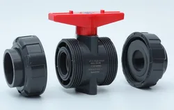 1pc Inner Dia20mm 25mm 32mm 40mm 50mm PVC Ball Valve Union Valve PVC Water Pipe Connector Plumbing Hose Fittings Slip Shut Valve