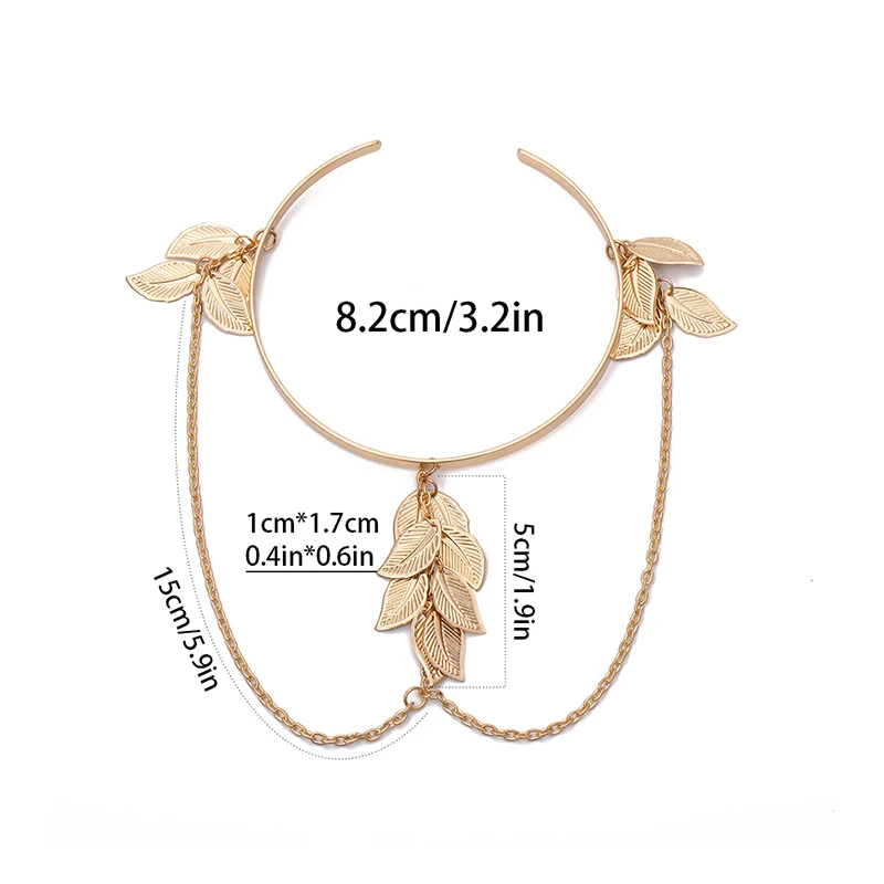 2021 Boho Gold Silver Color Leaves Upper Arm Bracelet for Women Fashion Retro Bracelet Bangle Jewelry Female Charms Bracelets image 6