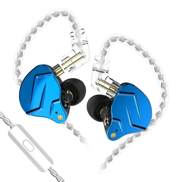 Kz-zsn pro x 1ba + 1ddイヤホン、ハイファイ金属イヤホン、耳