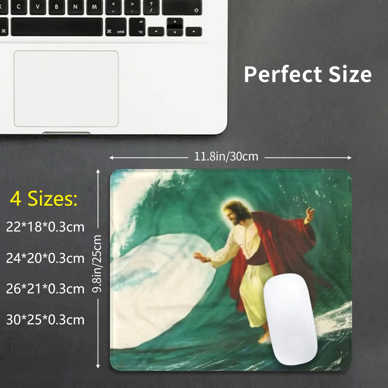 Surfing Jesus Mouse Pad DIY Print Yesus Jesus God Angel Wave Jun2021 Black Lives Matter Syfl Case