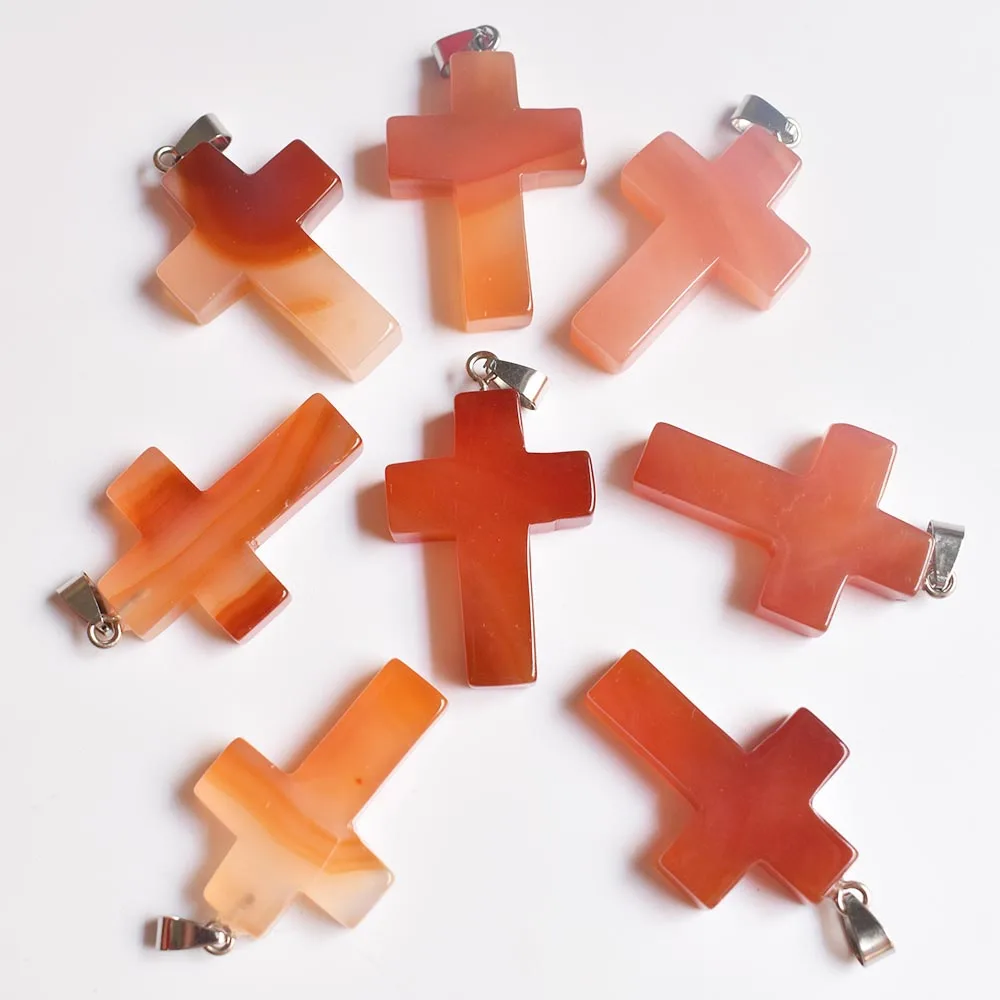 

2021 натуральный красный оникс большой крест подвески для ожерелий ювелирные изделия оптовая продажа 8 шт./лот Бесплатная доставка