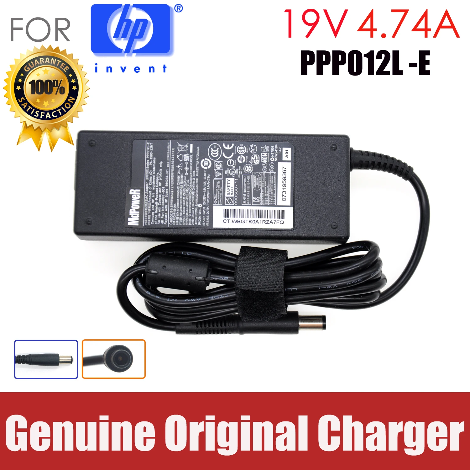 19V 4.74A Ac adapter laptop charger For HP CQ45 CQ62 PPP012D-S PPP012L-E 6730b 8540W/P 8560w 6910P 8460P 2560p NC6400 6930P