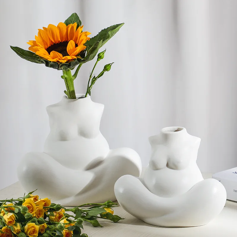 

Nordic Ins Human Body Ceramics Vases Home Decoration Accessories Living Room Dining Table Flower Arrangement Dried Flower Vases