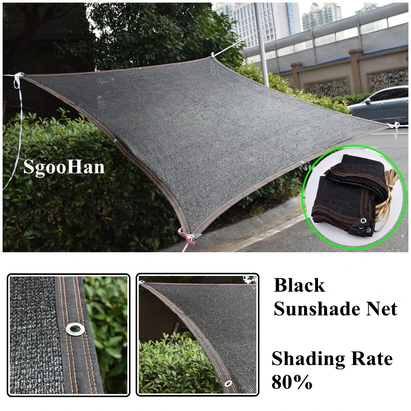 Black 6-Pin Anti-UV Sunshade Net Home Garden Succulent Plant Shelter Shading Net Outdoor Awning Swimming Pool Cover Shade Sail