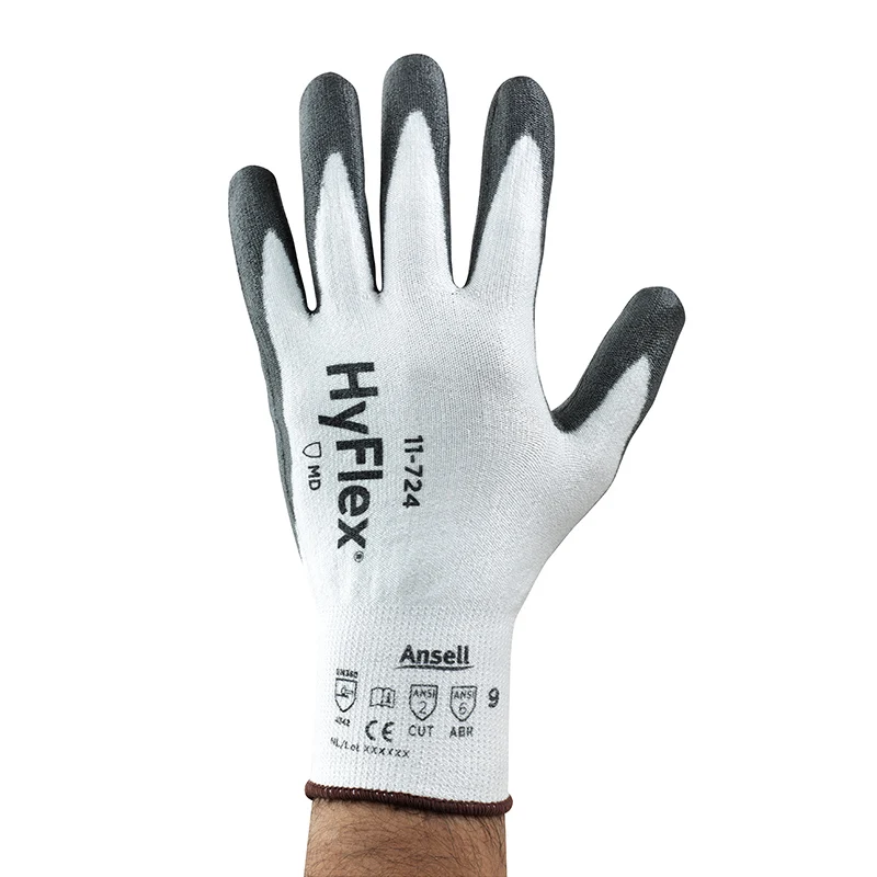 

Ansell Hyflex 11-724 (1 pair)Cut 3 Resistant PU Palm Coated Gloves INTERCEPT™yarn lining