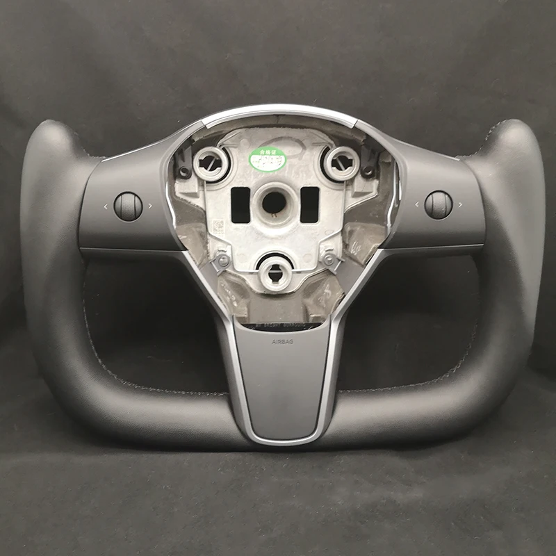 

Customized Yoke Racing Steering Wheel Full Leather For Tesla 3 Model 3 Model Y