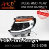 포드 레인저 용 헤드 T6 2012-2015 자동차 автомобильные товары LED DRL Hella 5 크세논 렌즈 Hid H7 에베레스트 자동차 액세서리 1