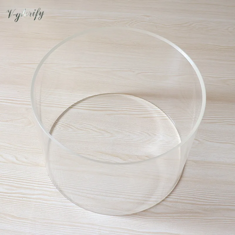 12*12 Inch Acrylic Drum Body Drum Shell Transparent Undrill No Holes with 45 Degree Bearing Edge 13inch Diameter 9inch Depth